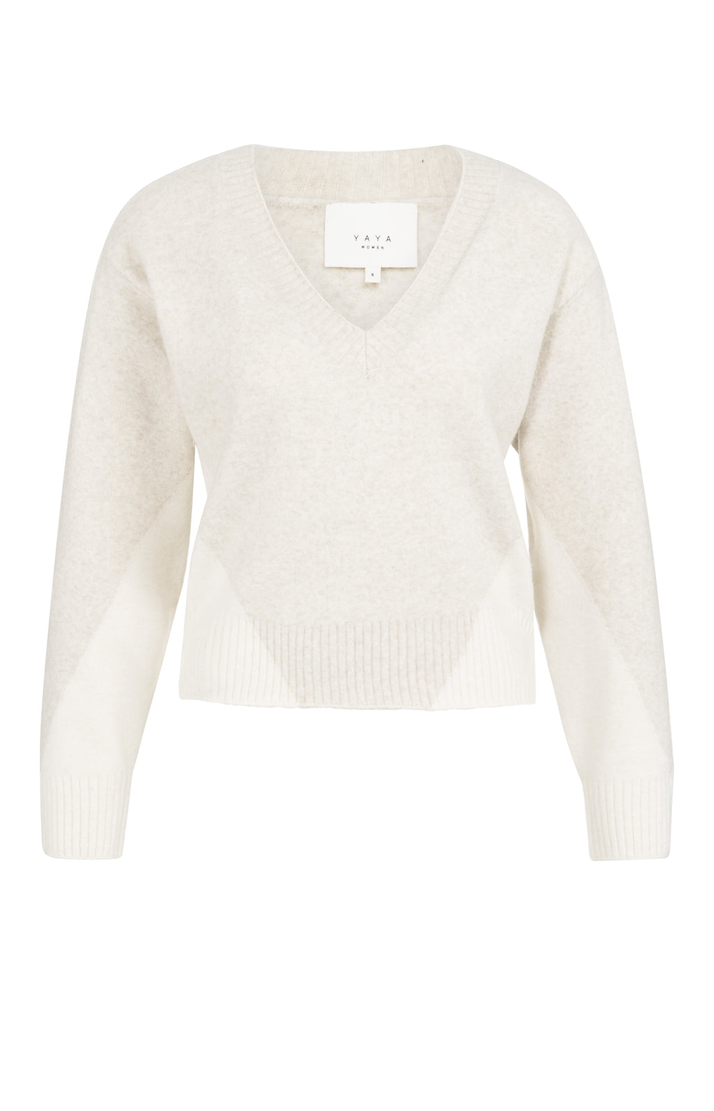V-Neck Colorblock Sweater in Heather Grey DESSIN