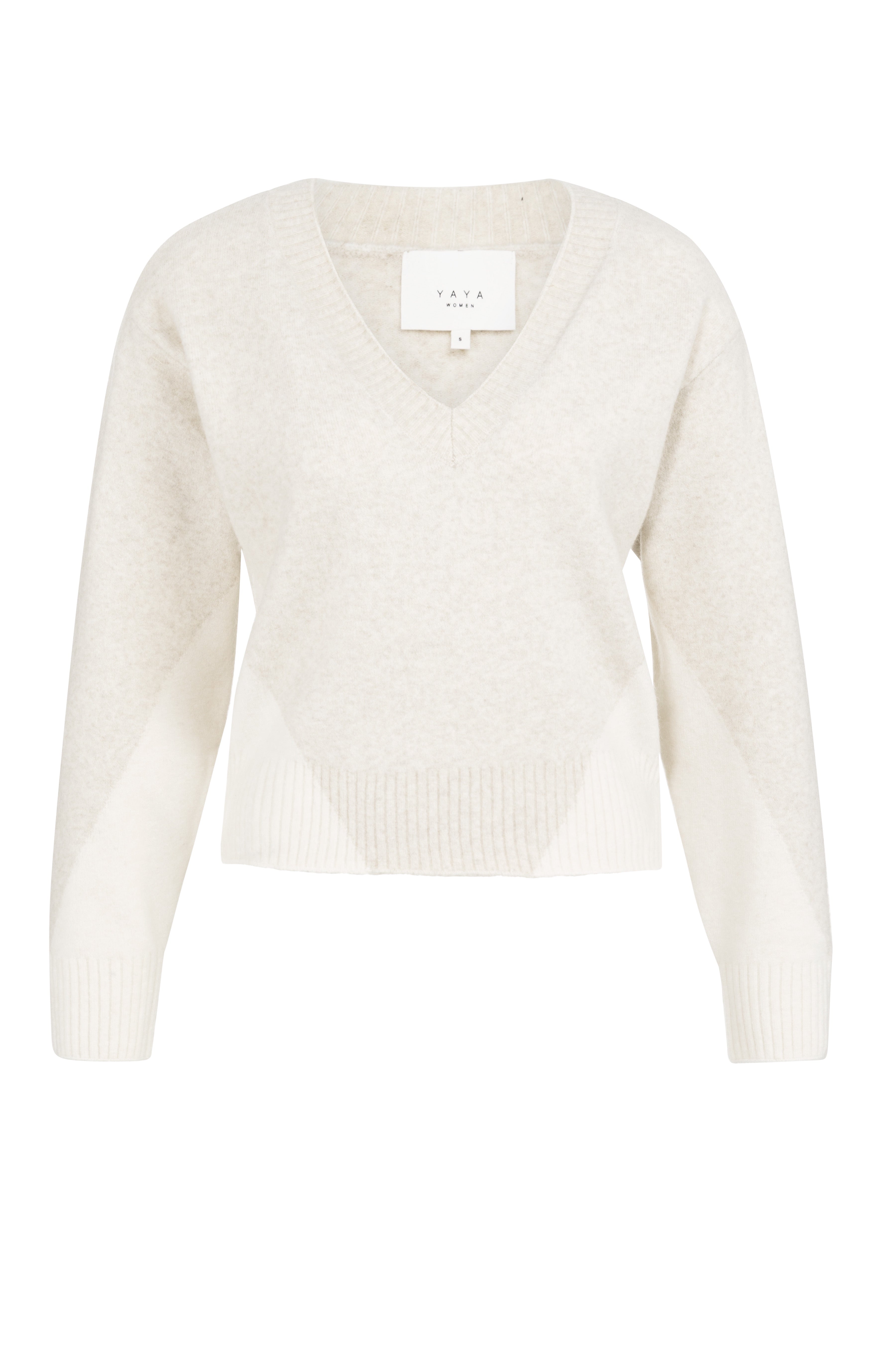 V-Neck Colorblock Sweater in Heather Grey DESSIN