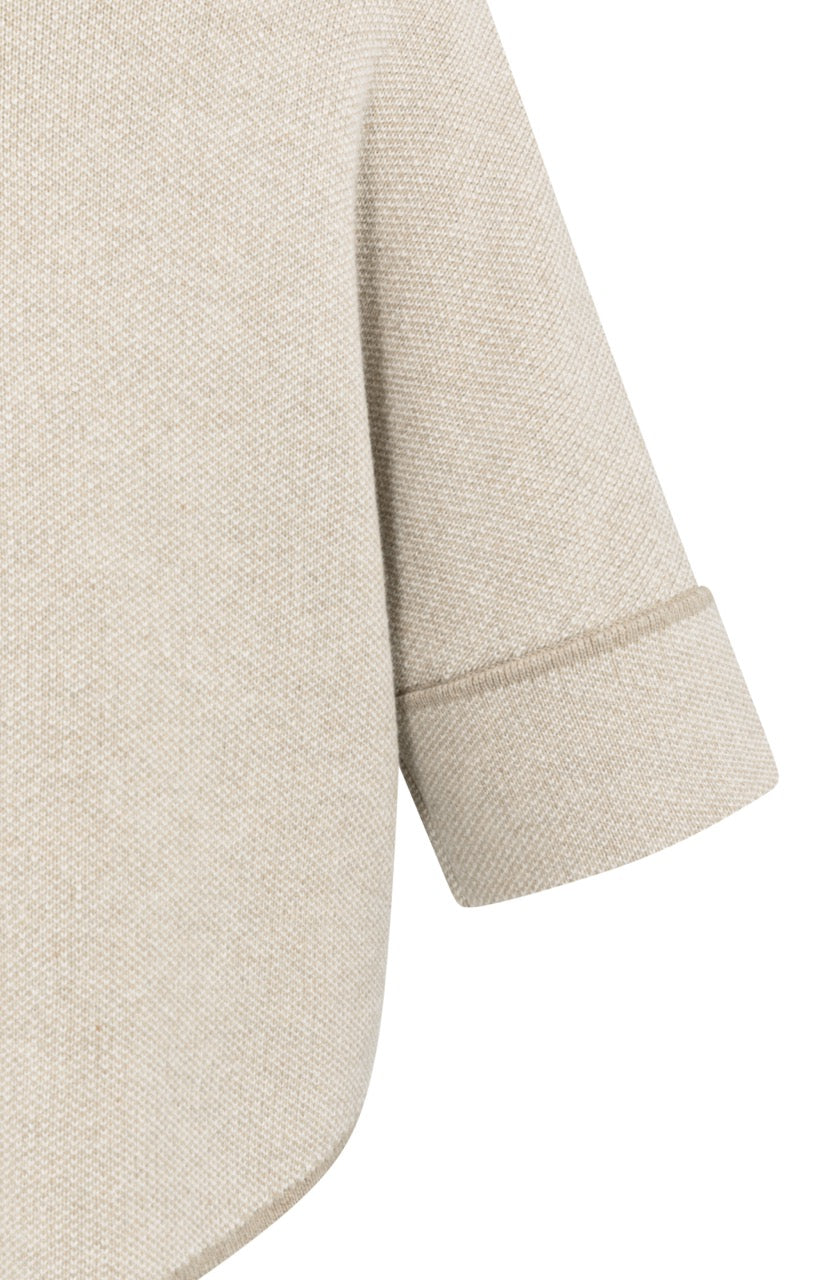 Chunky Knit Poncho Cardigan with Rounded Hem