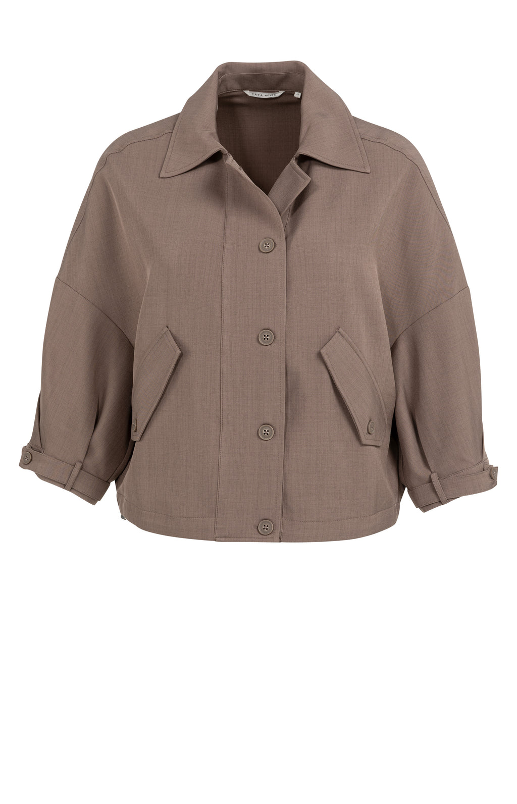 Deep Taupe Oversized Drawstring Blouse Jacket – YAYA