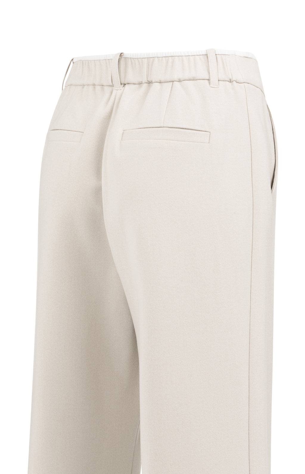 Soft Woven Trousers in Grey Melange