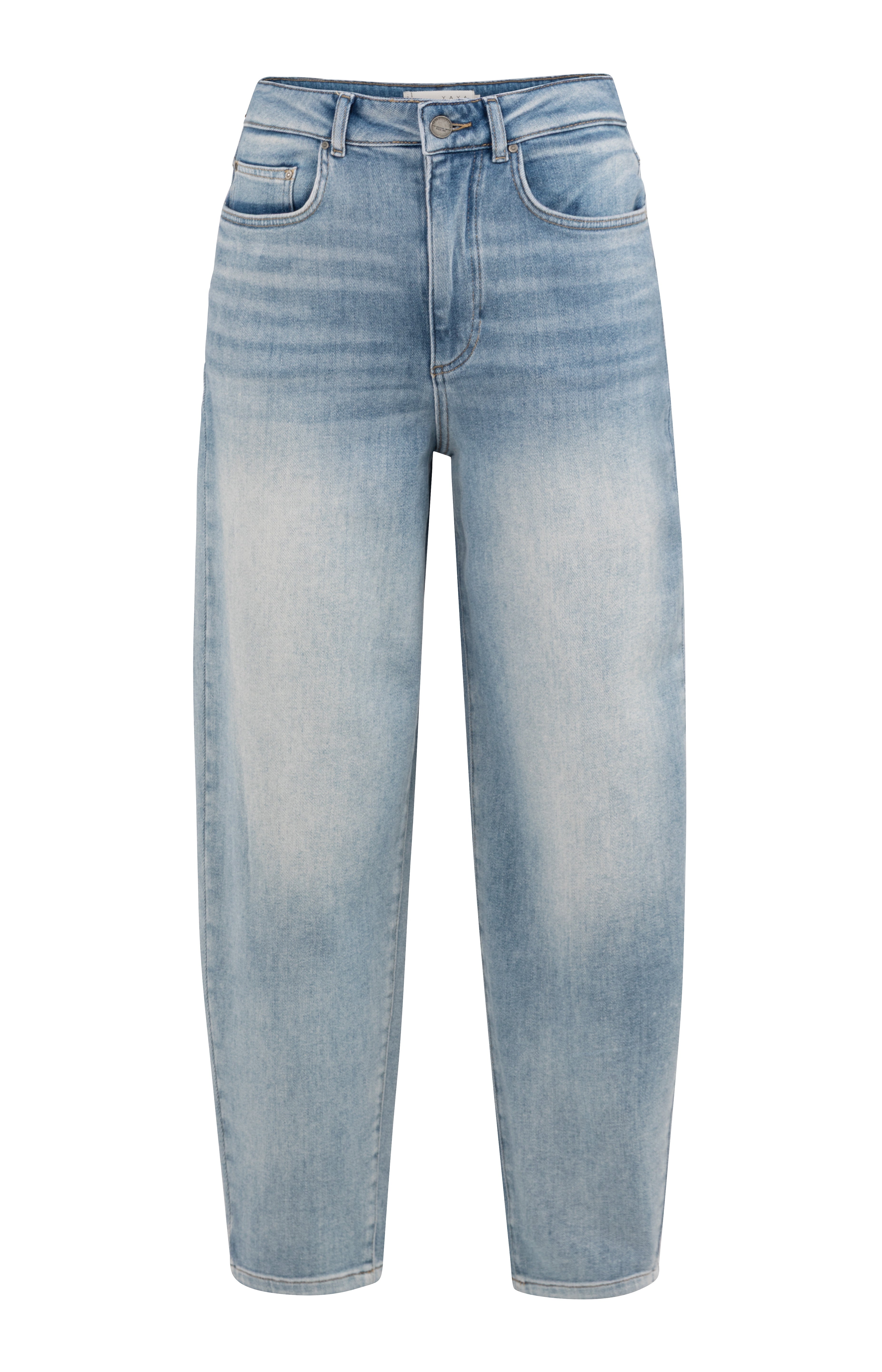 High Waist Loose-Fit Jeans with Light Wash