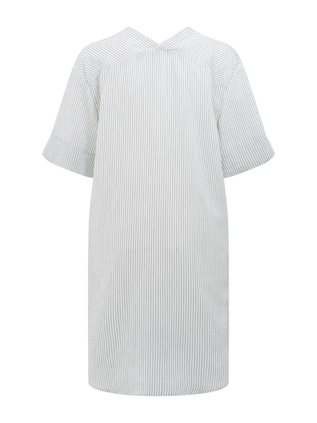 Striped Dress with V-neck and Crossover Back – YAYA