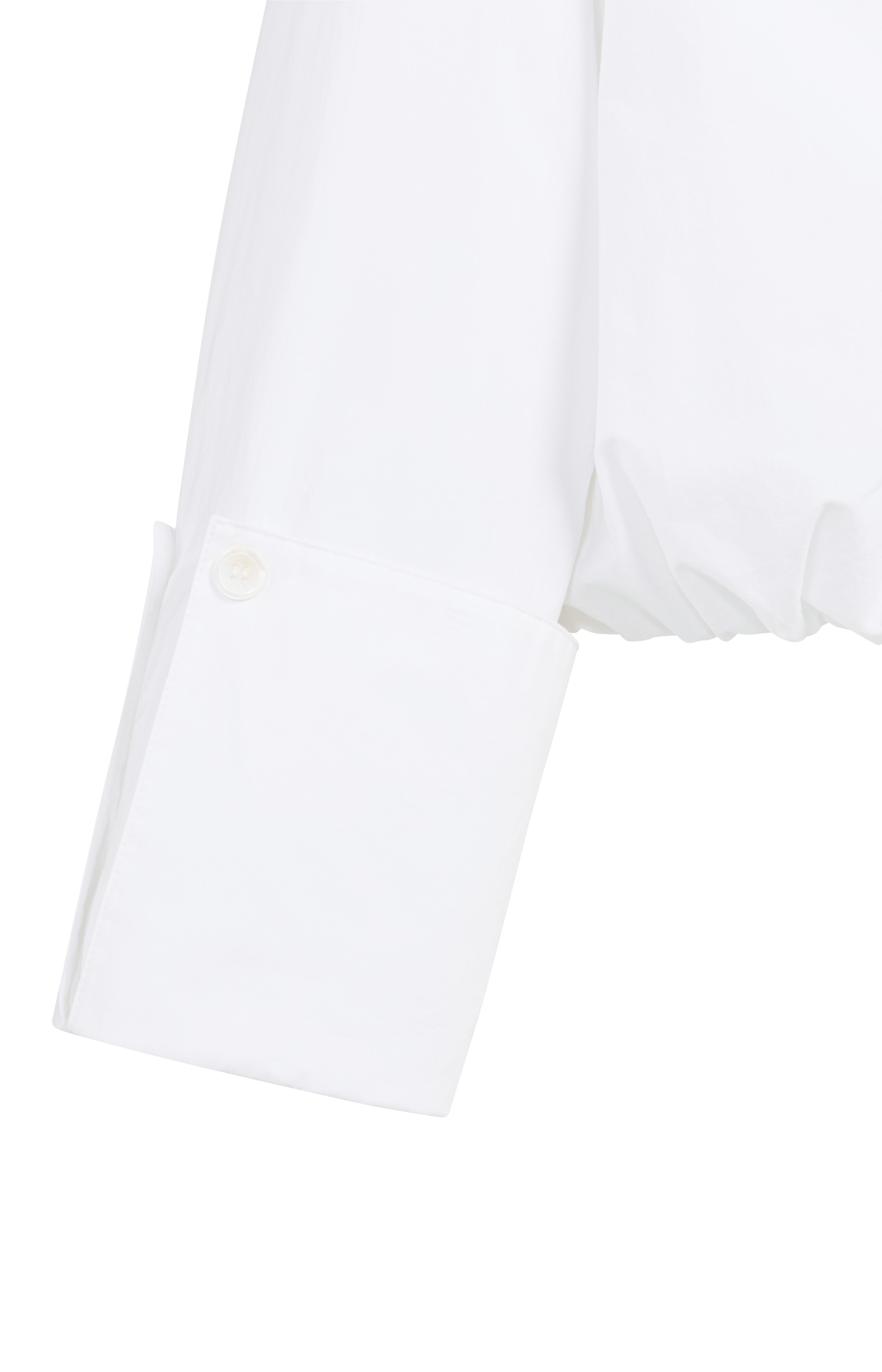 White Balloon Hem V-Neck Blouse – YAYA