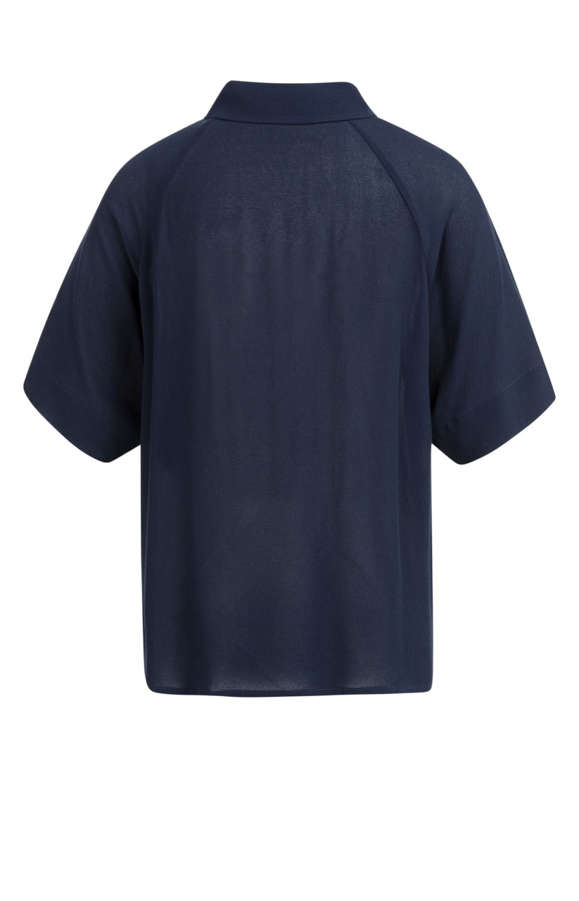 YAYA Pearl Detail Raglan Sleeve Top – Navy Blazer Blue