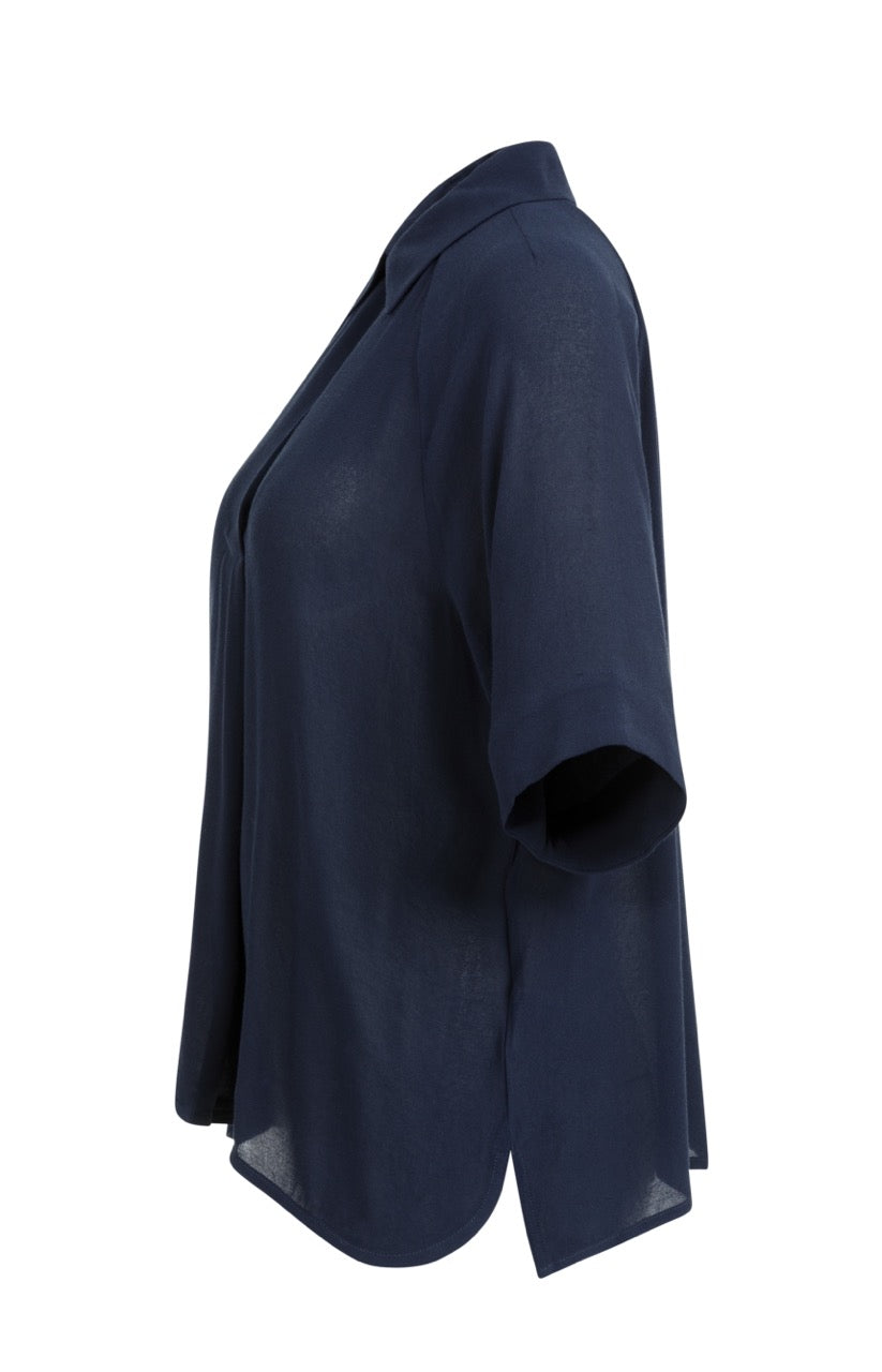YAYA Pearl Detail Raglan Sleeve Top – Navy Blazer Blue