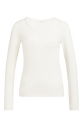 YY – Long Sleeve T-Shirt with Round Neckline in Off White