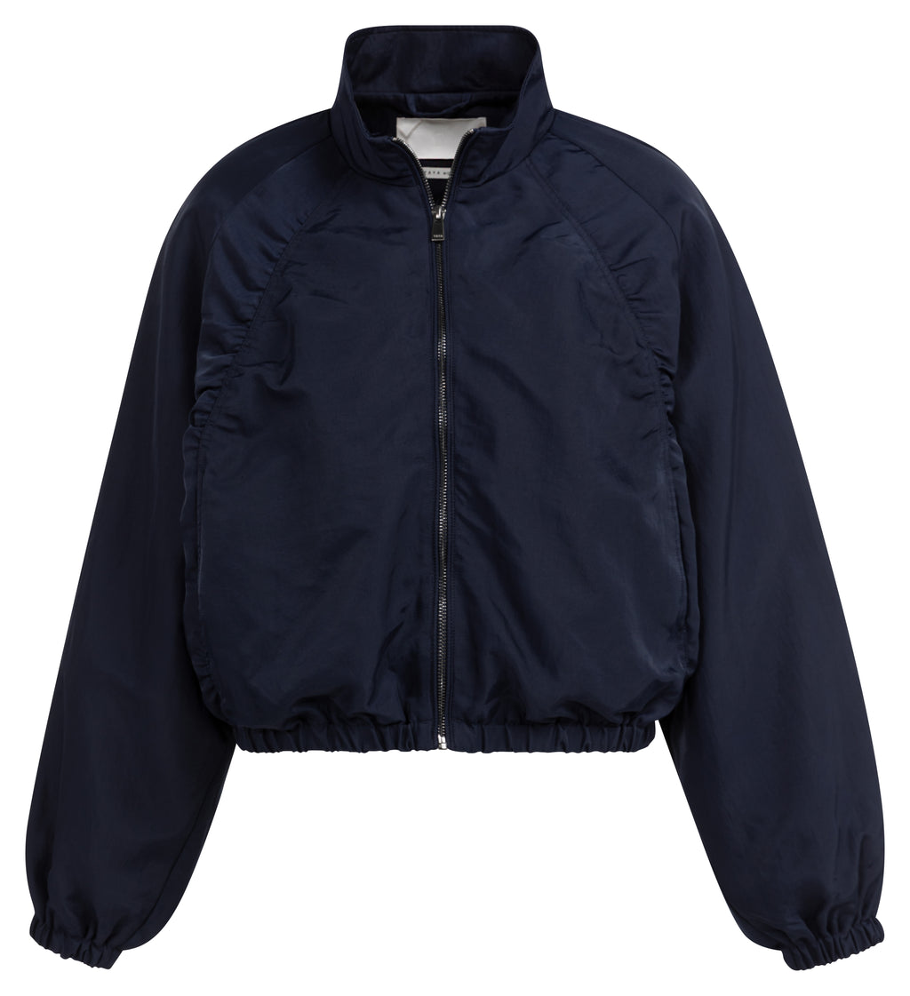 Navy Oversized Pleated Sleeve Jacket – YAYA