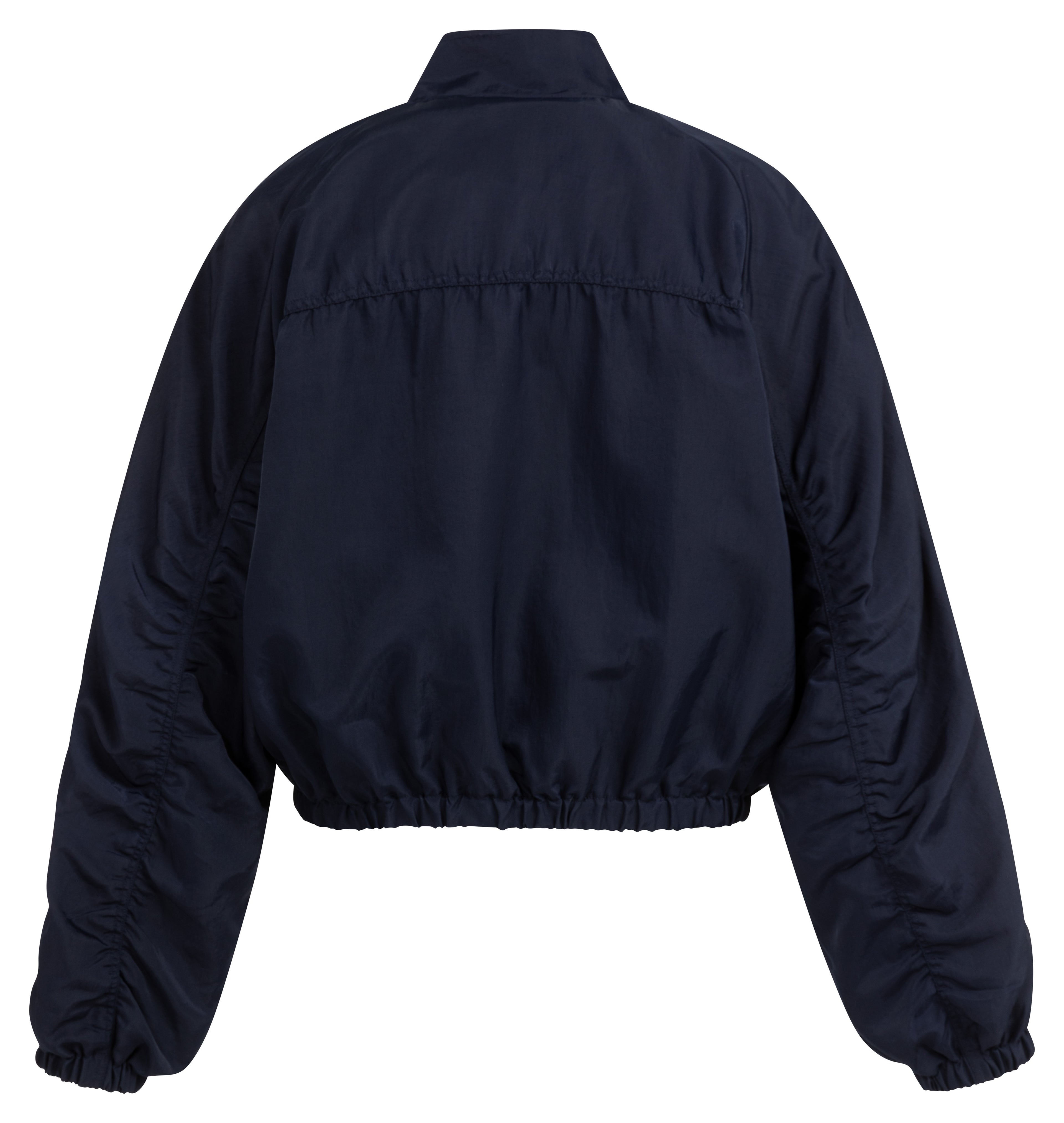 Navy Oversized Pleated Sleeve Jacket – YAYA