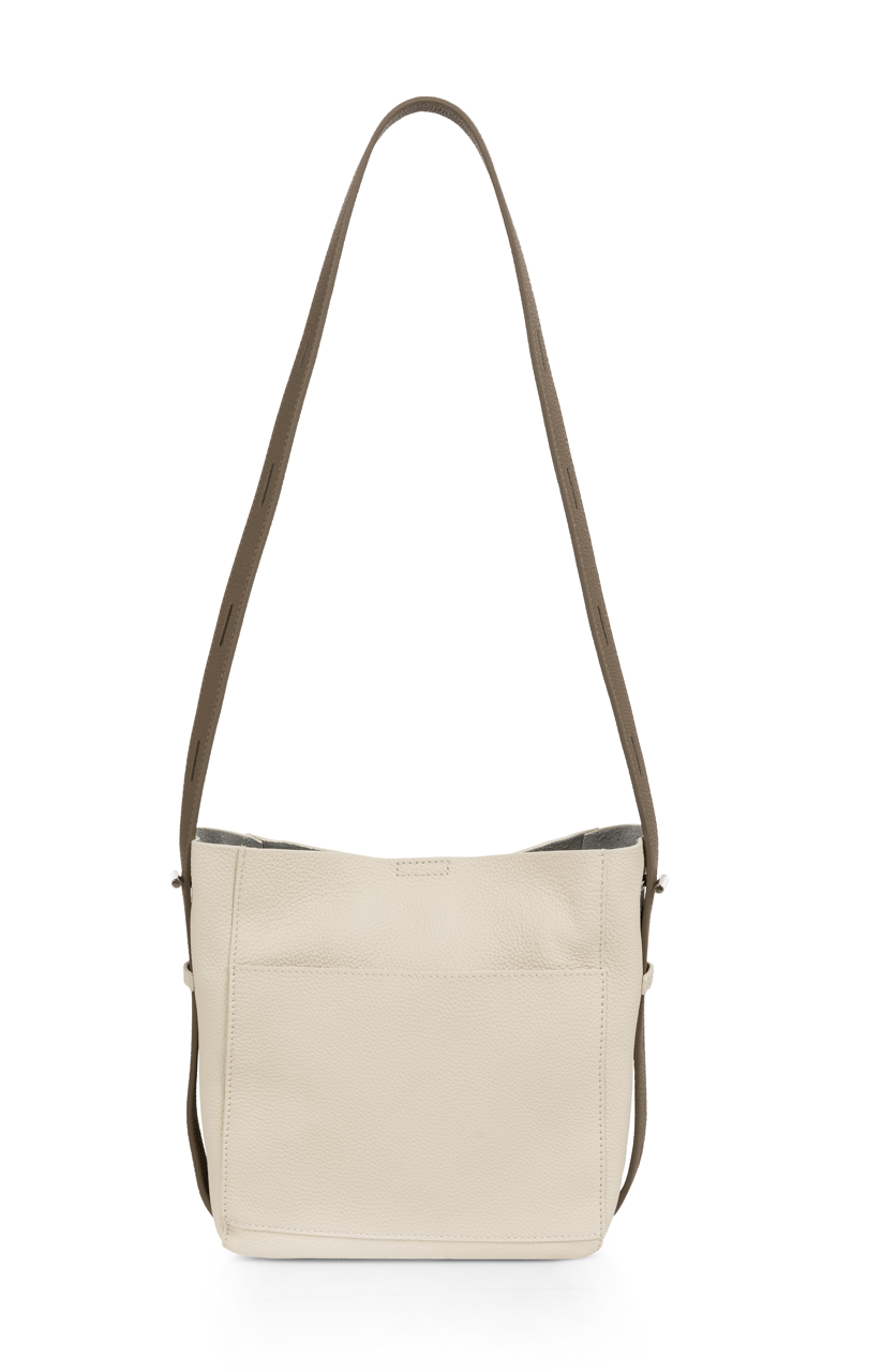 YA – Leather Shoulder Bag with Detachable Inner Pouch in Kit Beige
