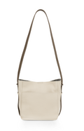YA – Leather Shoulder Bag with Detachable Inner Pouch in Kit Beige