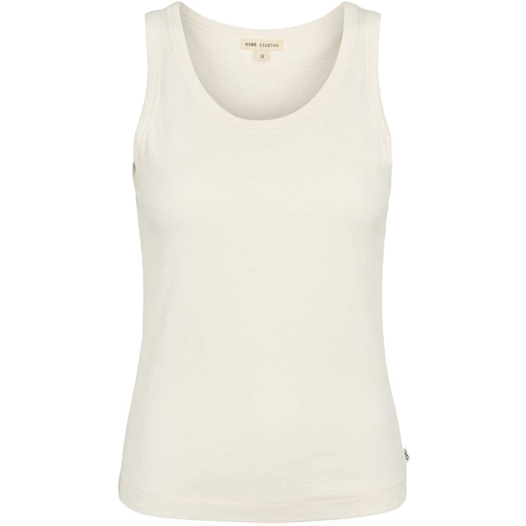 ES Blossom Organic Cotton Rib Tank - White