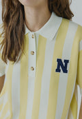 Light Yellow Stripe Knit Polo Top – NORR