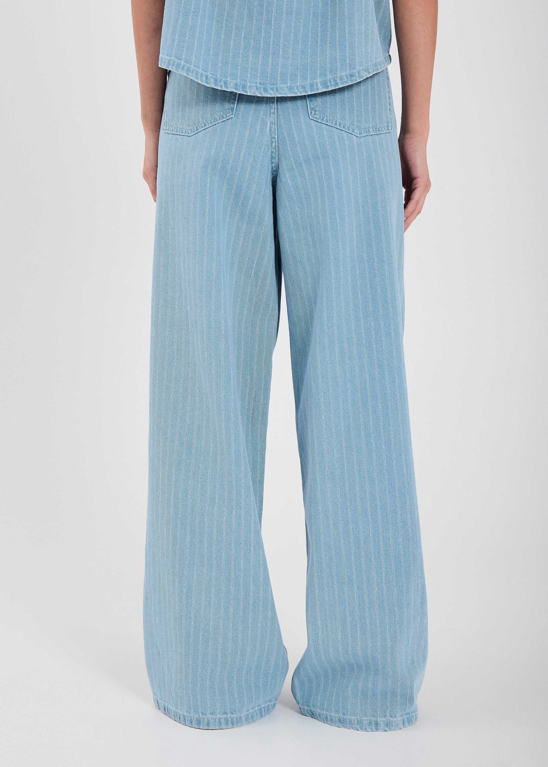 Light Blue Stripe High Waist Wide Leg Jeans – NORR