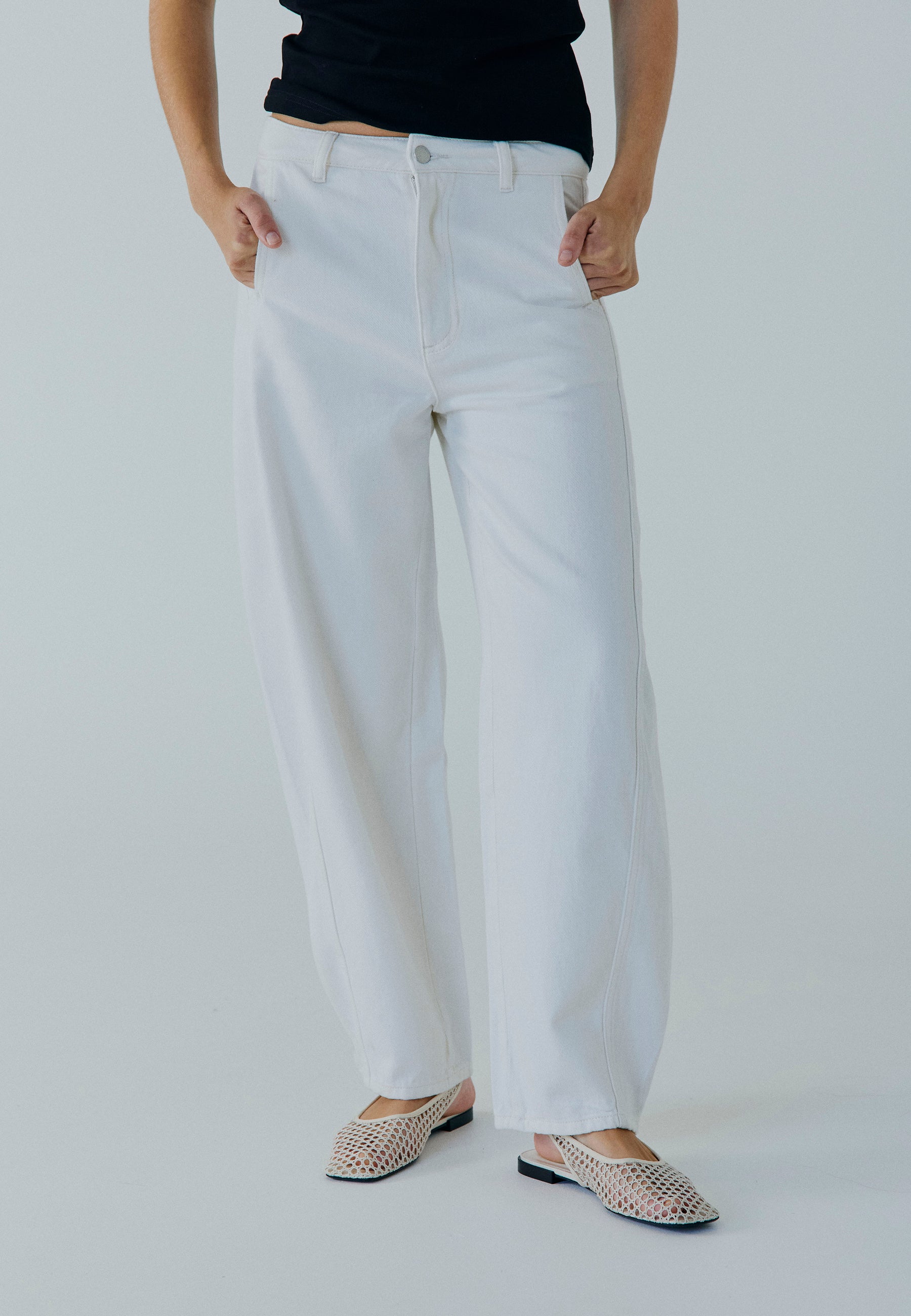 White Wash Wide Leg Jeans – NORR