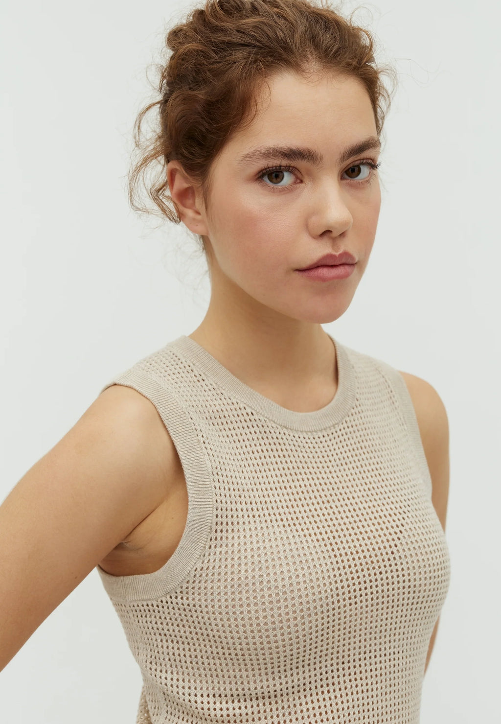 CALLIS-M KNIT VEST - OYSTER MELANGE - mbyM