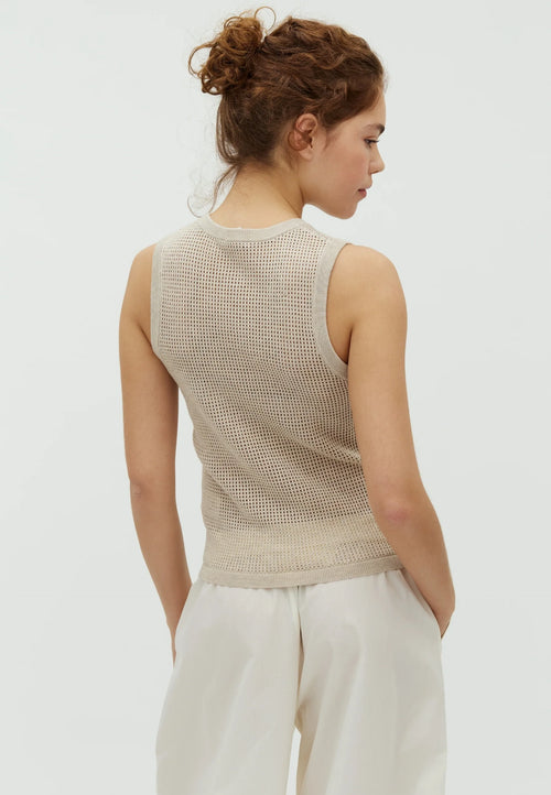 CALLIS-M KNIT VEST - OYSTER MELANGE - mbyM