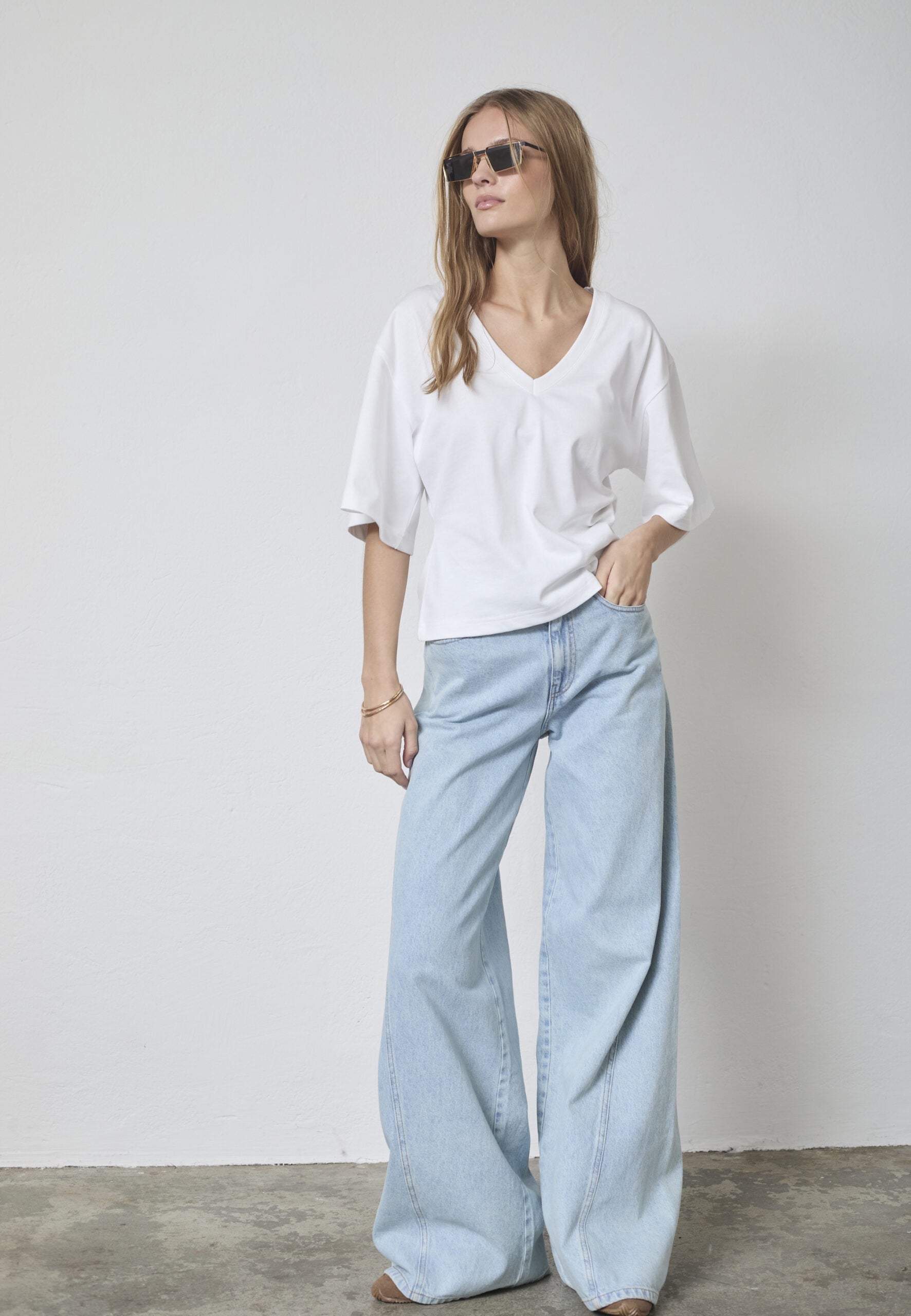 Pale Blue Wide Leg Jeans – Co'Couture