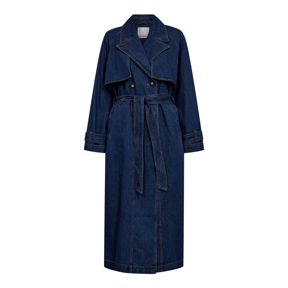 DelinaCC – Denim Trench Coat in Navy Denim