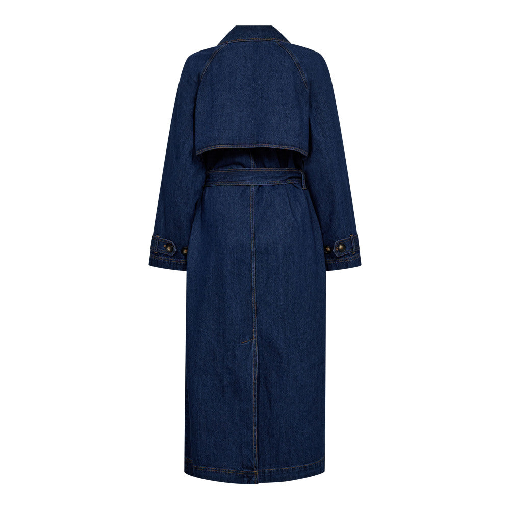 DelinaCC – Denim Trench Coat in Navy Denim