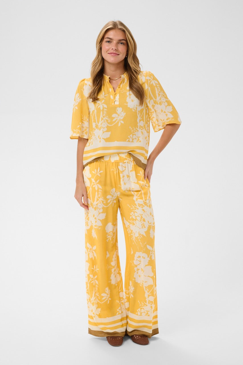 RashedaSZ Pants - Golden Apricot Flo - SAINT TROPEZ