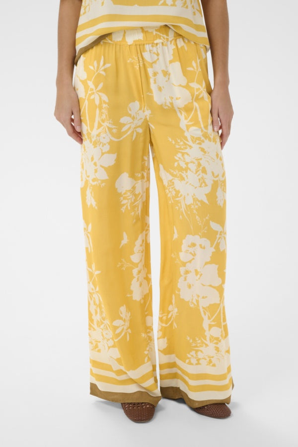 RashedaSZ Pants - Golden Apricot Flo - SAINT TROPEZ