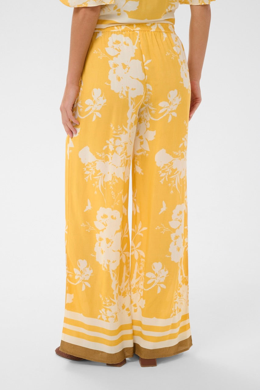 RashedaSZ Pants - Golden Apricot Flo - SAINT TROPEZ