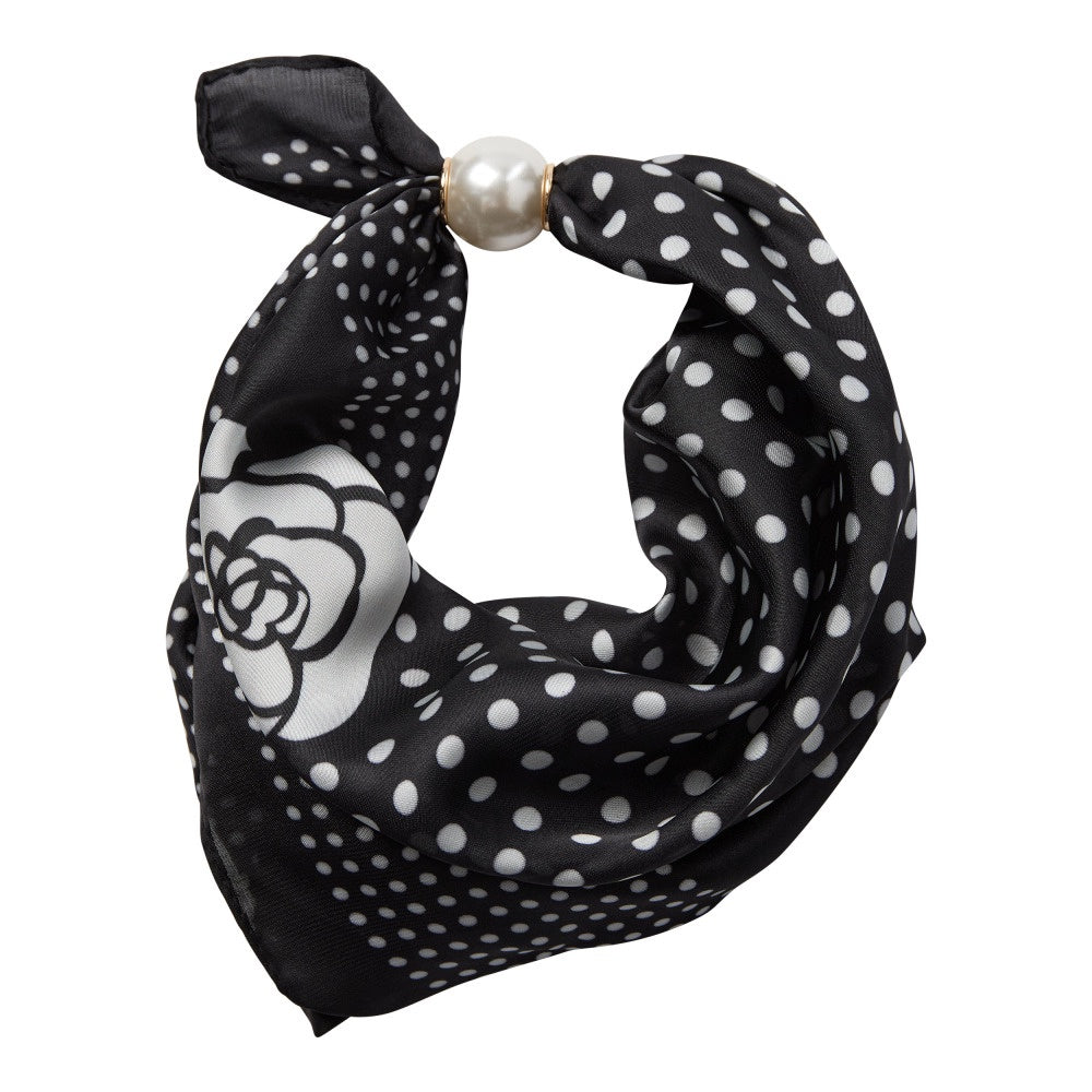 Scarf in Black Dot - PearlCC