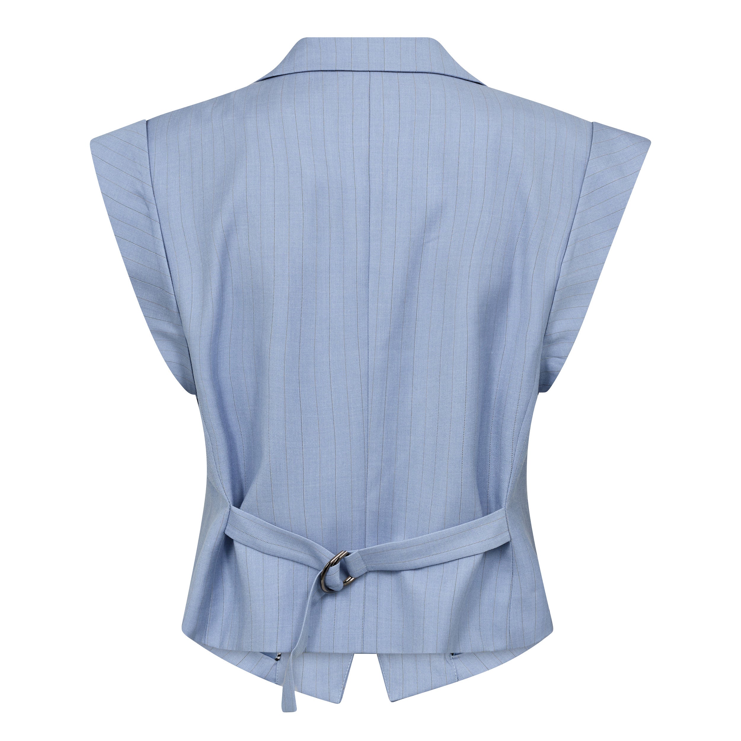 Pinstripe Tailored Waistcoat – Pale Blue | Co'Couture