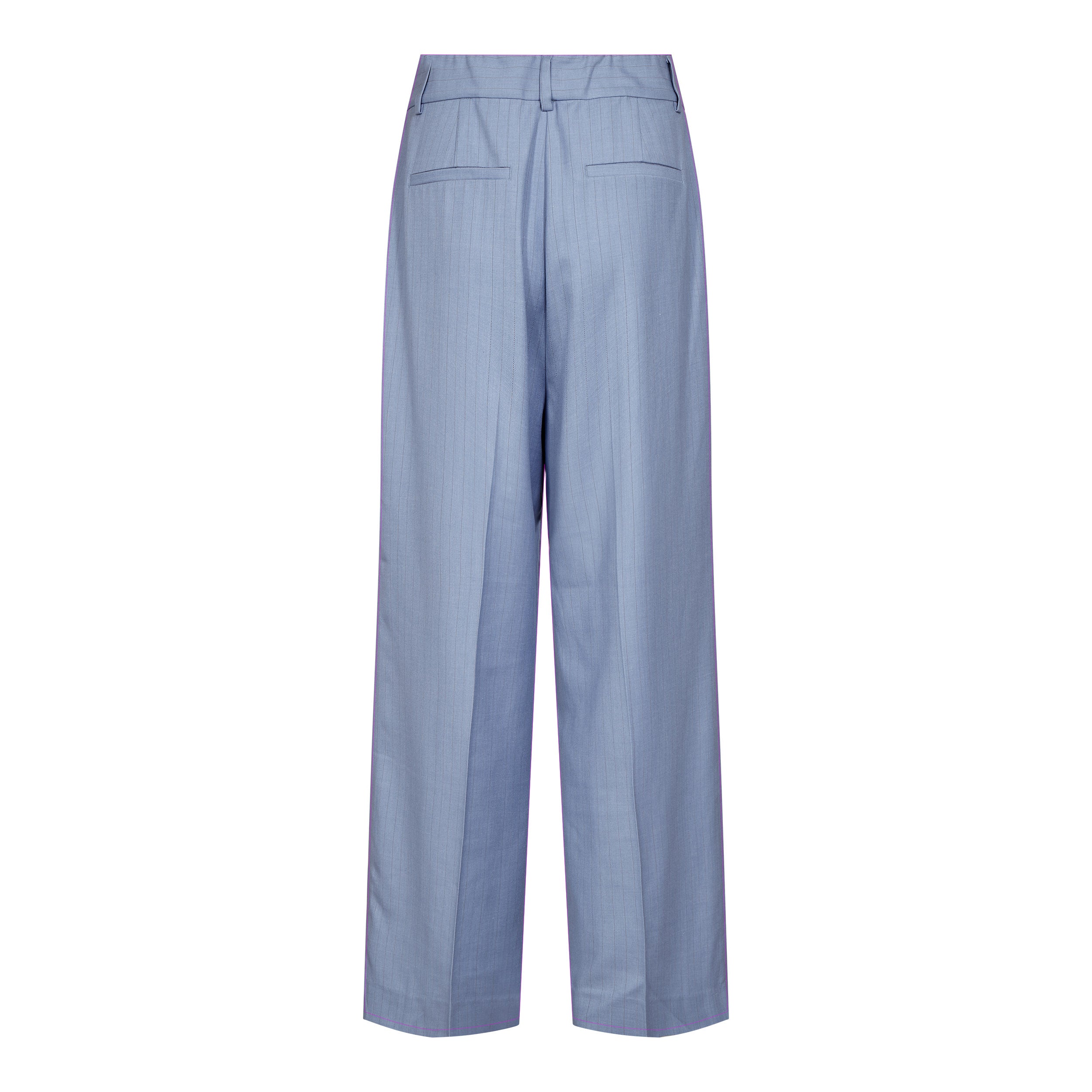 Pinstripe Tailored Trousers – Pale Blue | Co'Couture