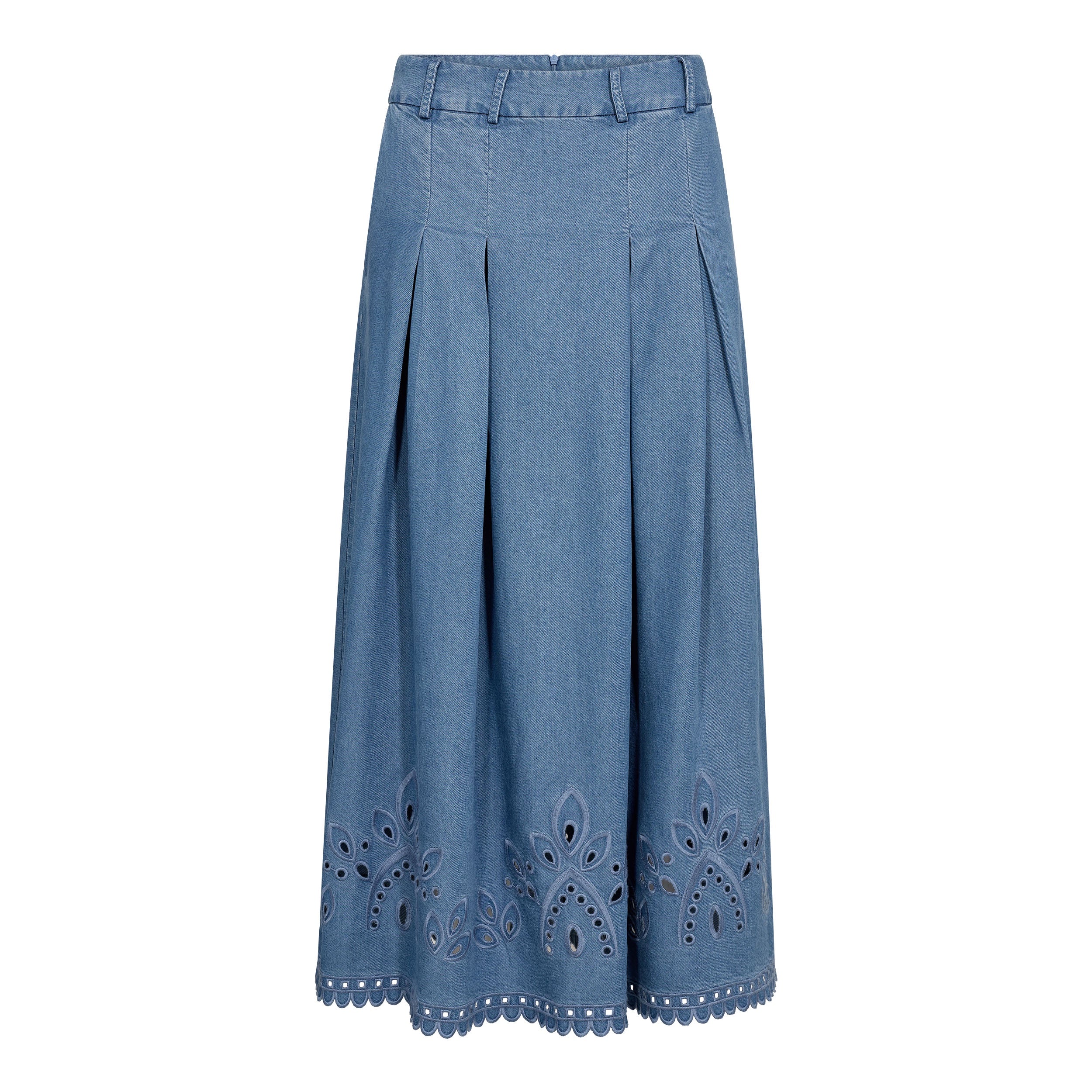 Pleated Lyocell Skirt – Denim Blue | Co'Couture