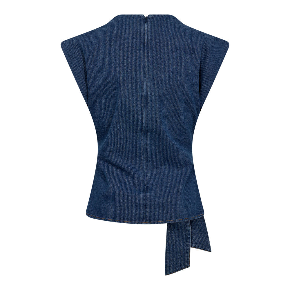KimmyCC – Pleat Top in Dark Denim