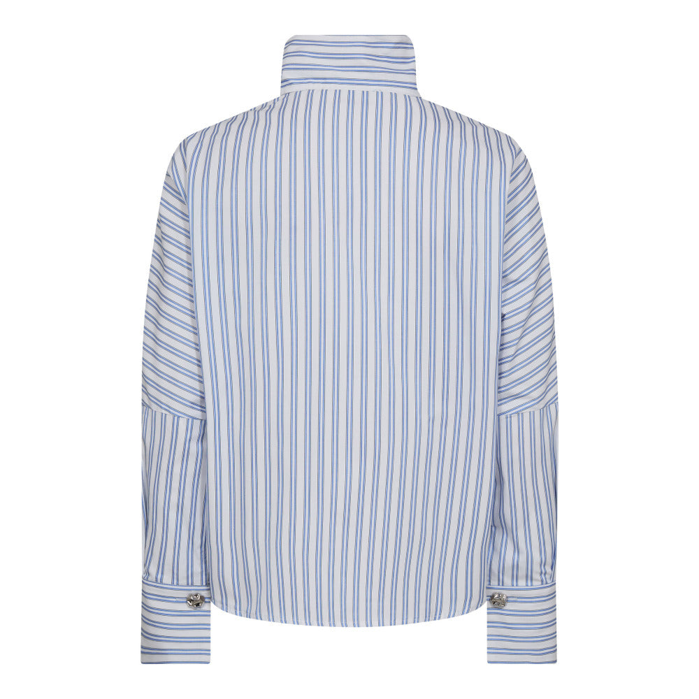 DevinCC – Asymmetric Button Blouse in Blue