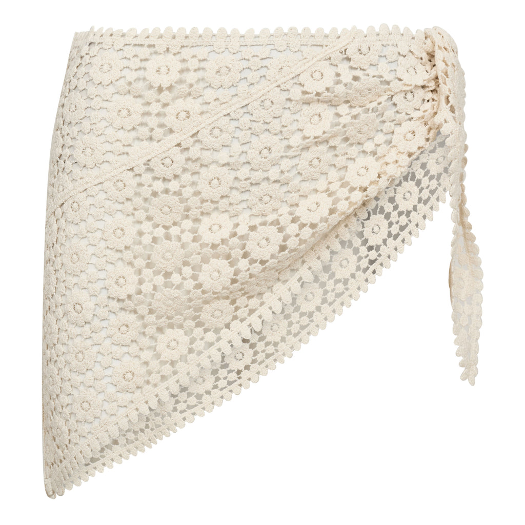 CalinCC – Crochet Scarf Skirt in Off White