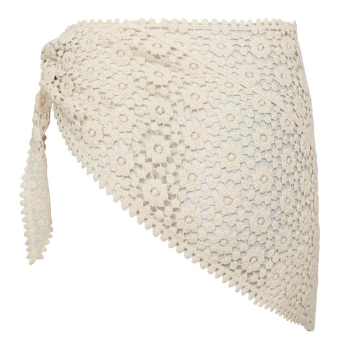CalinCC – Crochet Scarf Skirt in Off White
