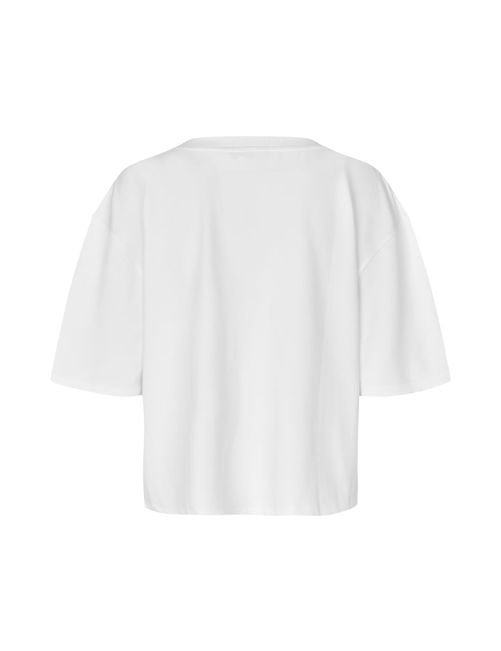 White Oversized V-Neck T-Shirt – mbyM