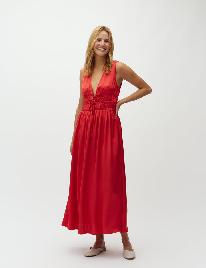 Red Elegant Midi Dress – mbyM