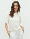 Carla-M – Short Sleeve Knit with O-Neck