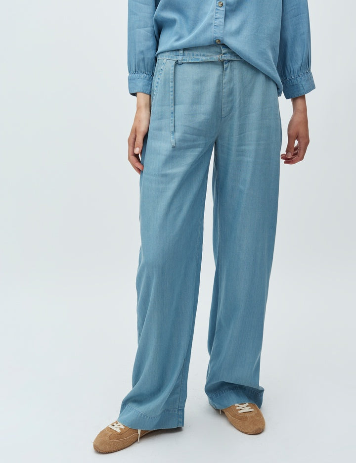 Blue Soft Wash Lyocell Blend Denim Trousers – MbyM