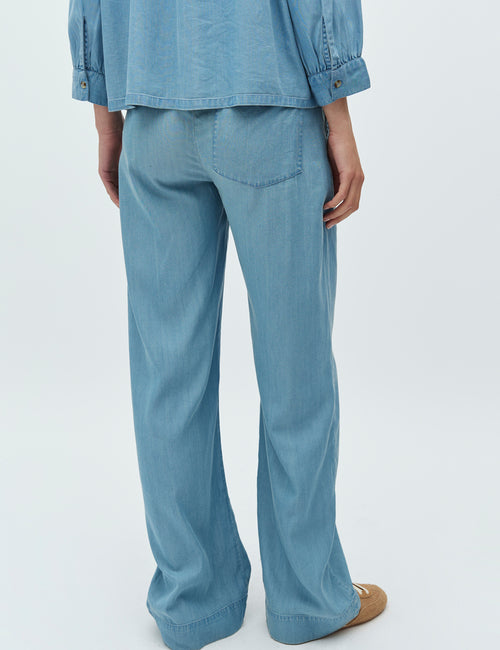 Blue Soft Wash Lyocell Blend Denim Trousers – MbyM