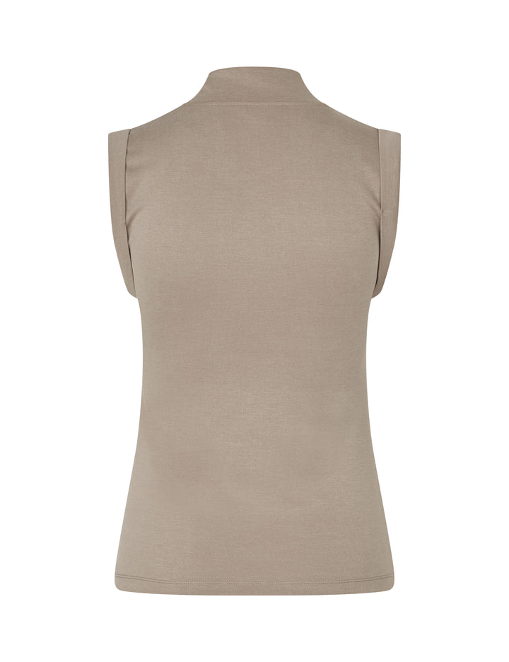 Maggi-M Sleeveless Turtleneck Top – Timber Wolf