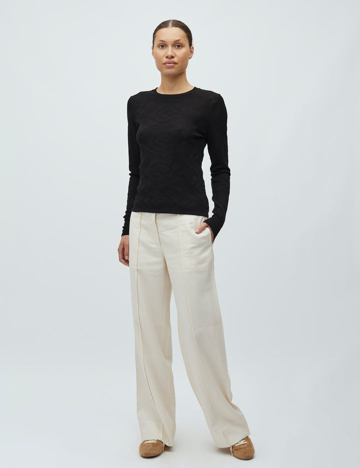 Black Long Sleeve Knit Top – mbyM