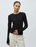 Black Long Sleeve Knit Top – mbyM