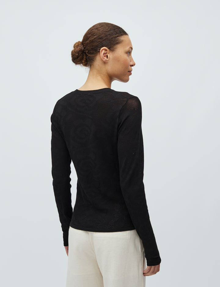Black Long Sleeve Knit Top – mbyM