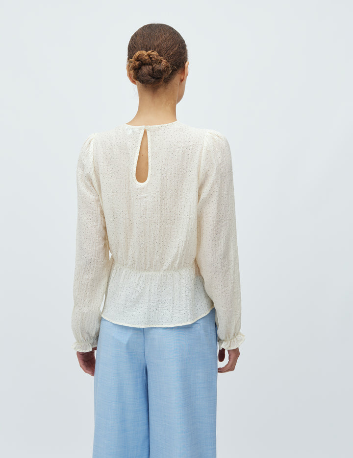 Clarise-M Smock Top – Sugar Black Dot