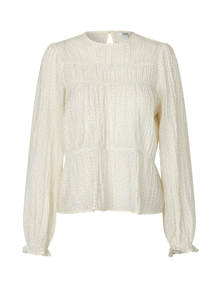 Clarise-M Smock Top – Sugar Black Dot