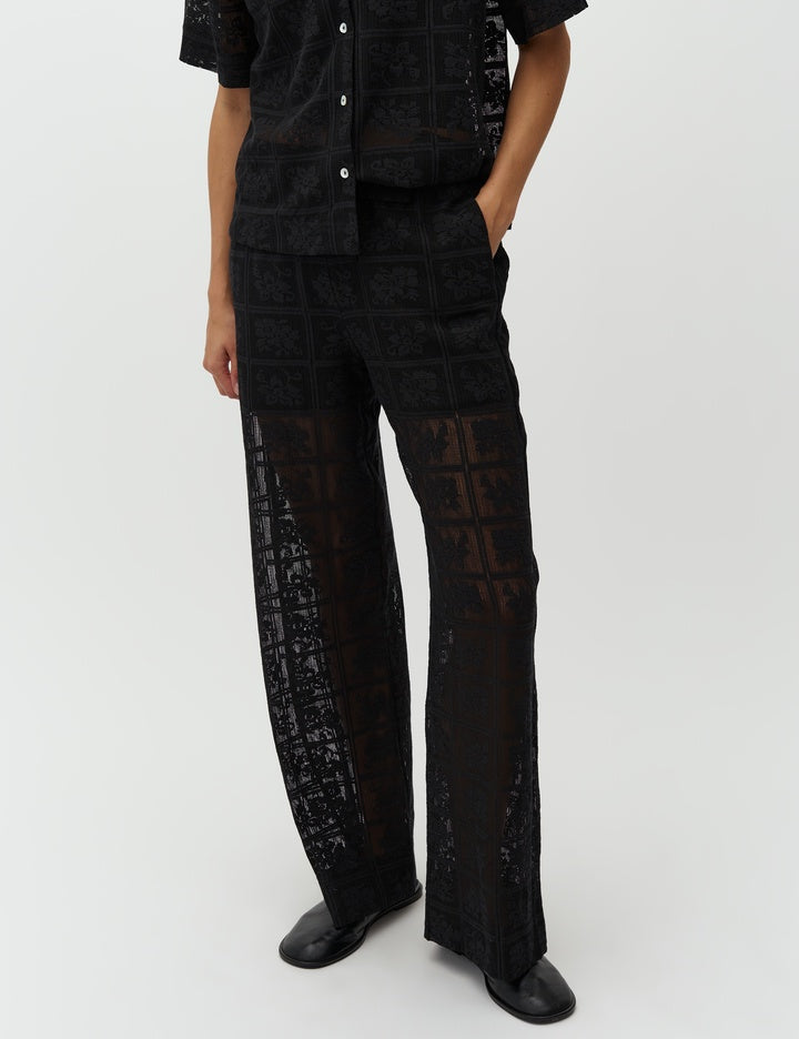 Black Cotton Blend Tailored Trousers – MbyM
