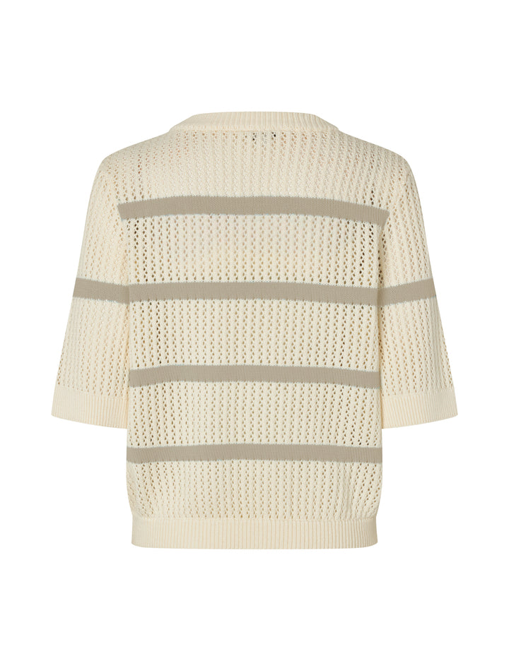 Light Sand Stripe Cotton Knit Sweater – mbyM