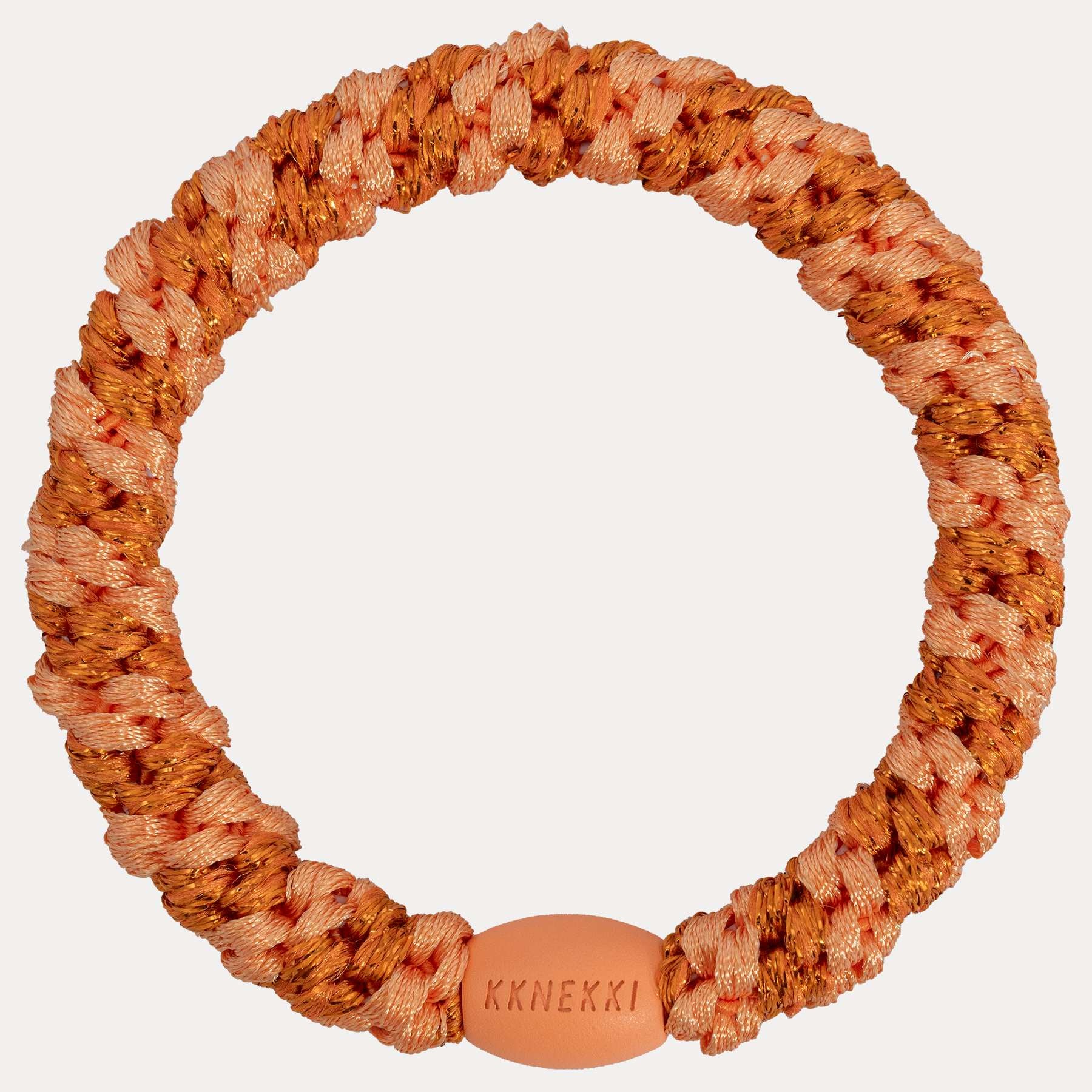 KKNEKKI Original Hair Ties – Stripe Faded Orange Glitter