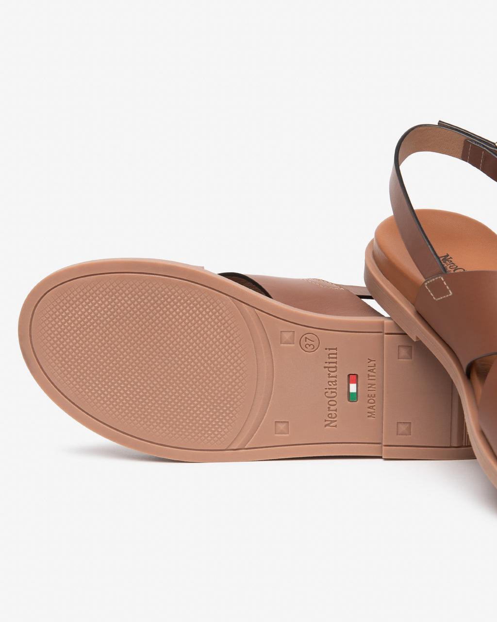 Terralba Women's Leather Flat Sandals NeroGiardini